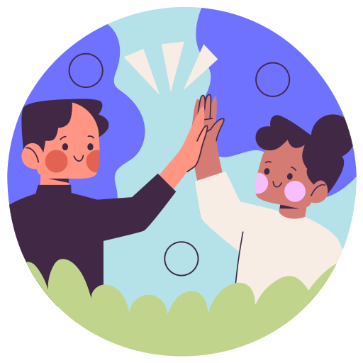 Two people giving each other a high five